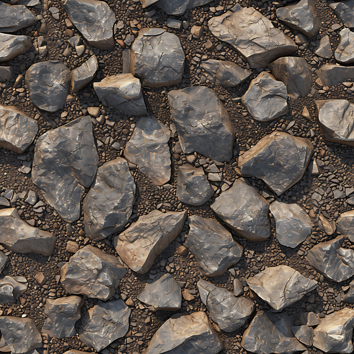 Stone Featuring Large Weathered Rocky Ground with Earthy Pebbles seamless PBR texture preview