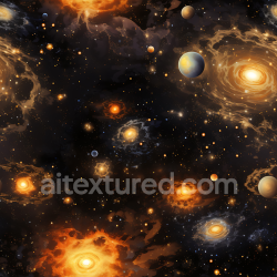 seamless Seamless 3D Space PBR Texture Featuring Glowing Nebula Clouds and Planets texture 8k free download PBR