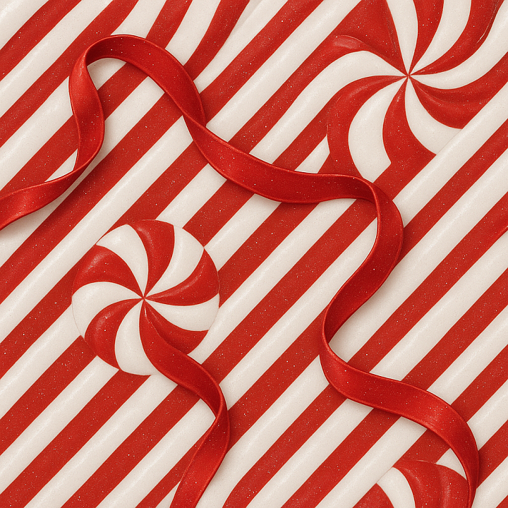 Candy Cane Peppermint Swirl Holiday Sweet seamless PBR texture preview