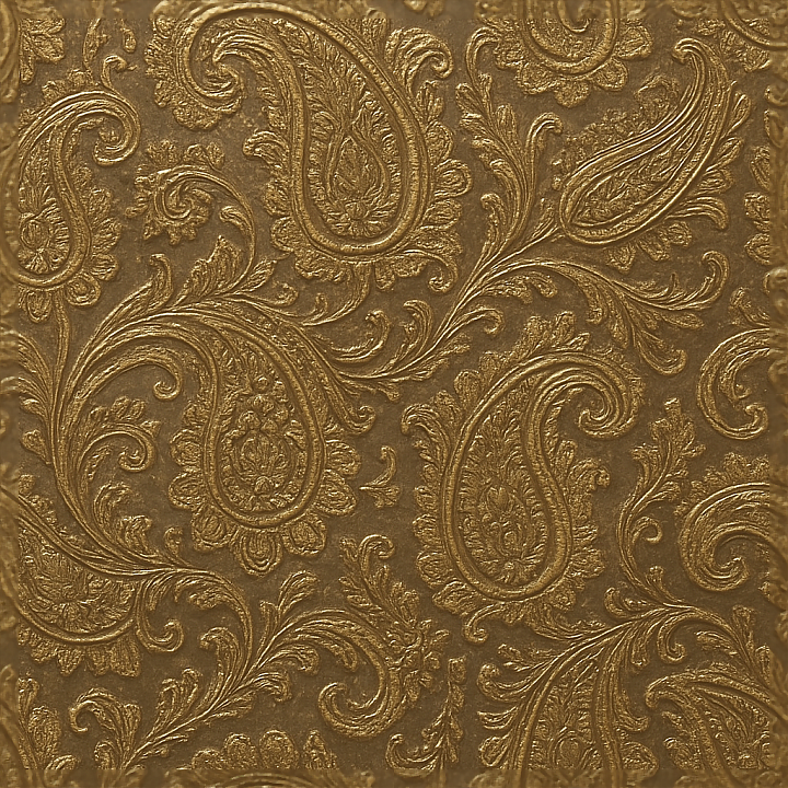 Wallpaper With Paisley Brocade Metallic Sheen Finish seamless PBR texture preview