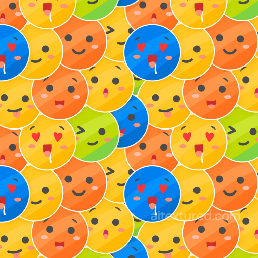 Featuring Colorful Happy Face Pattern seamless Happy Face pattern PBR texture