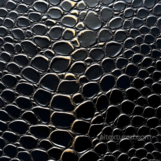 Stylized Black Reptile-Like Skin PBR Texture with Raised Scale Pattern Skin texture preview