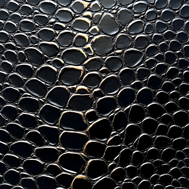 Stylized Black Reptile-Like Skin with Raised Scale Pattern seamless PBR texture preview