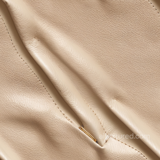 Pebbled Light Beige Leather PBR Texture with Stitched Detailing Leather texture preview