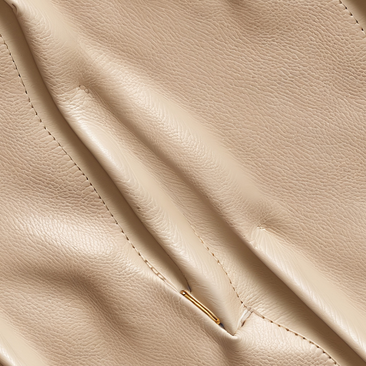Pebbled Light Beige Leather with Stitched Detailing seamless PBR texture preview