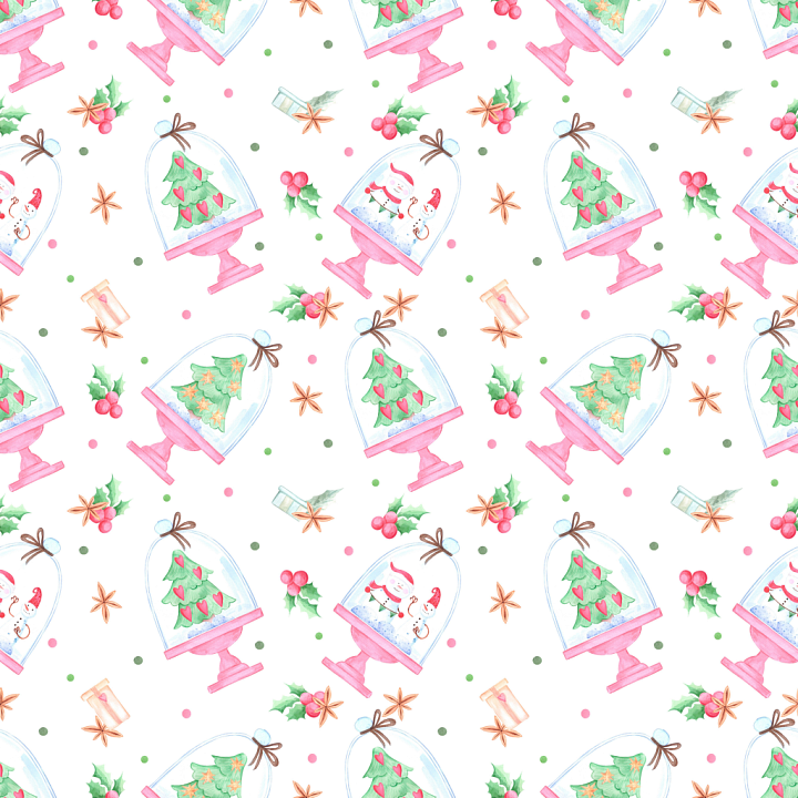 Featuring Hand-Painted Christmas Paper Patterns seamless PBR texture preview
