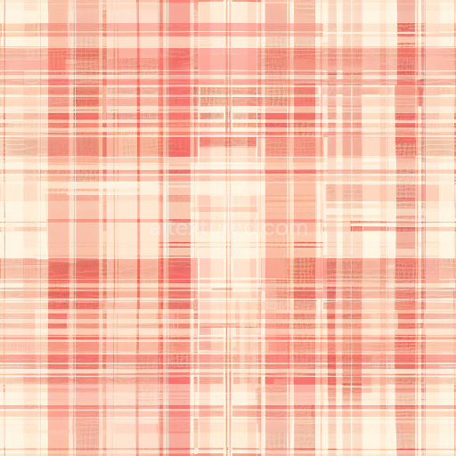 Seamless 3D PBR Texture of Warm Red and Cream Plaid Fabric Pattern