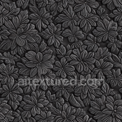 seamless Seamless 3D PBR embossed black leather texture with intricate floral pattern texture 8k free download PBR