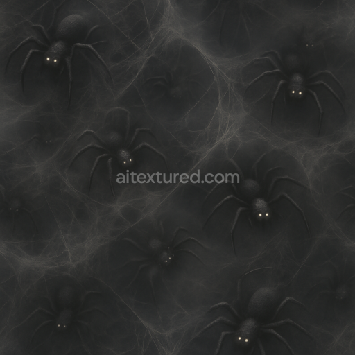 Seamless 3d texture PBR 8k creepy crawlies spider legs and spider silk on dusty cobweb for Halloween