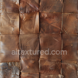 seamless Seamless 3D PBR Texture of Aged Distressed Brown Leather Patchwork texture 8k free download PBR