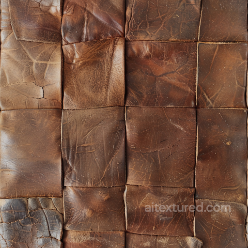 Aged Distressed Brown Leather Patchwork Seamless Texture seamless Leather PBR texture