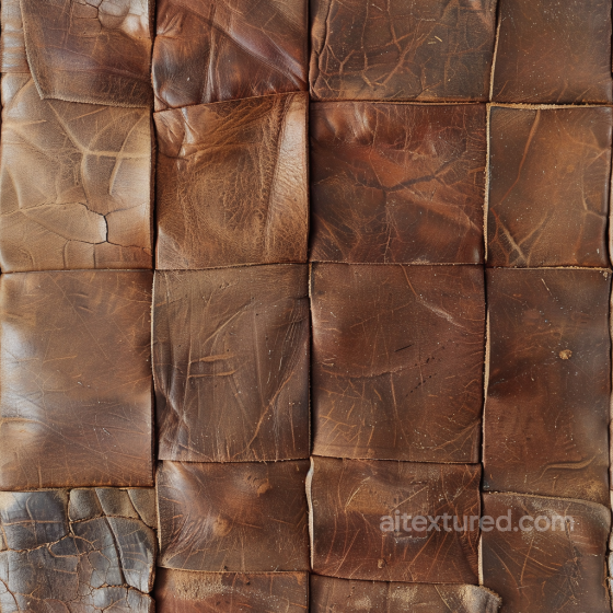 Aged Distressed Brown Leather Patchwork Seamless Texture Leather texture preview