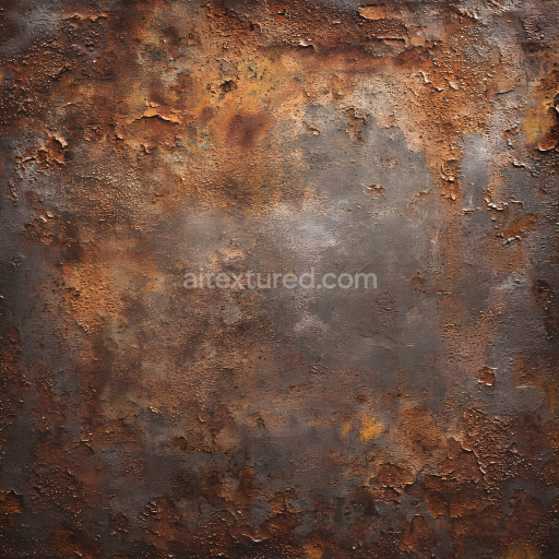 Seamless 3D PBR Texture of Rusted Cracked Metal with Flaked Paint