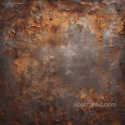 Rust Texture of Rusted Cracked Metal with Flaked Paint seamless Rust PBR texture
