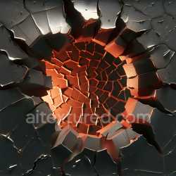 seamless Seamless 3D PBR Texture of Cracked Black Painted Surface with Fiery Inner Glow texture 8k free download PBR