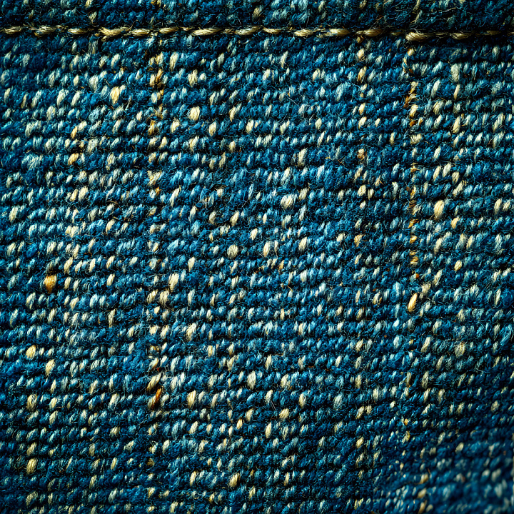 Cracked Denim Fabric with Worn Thread Detail seamless PBR texture preview
