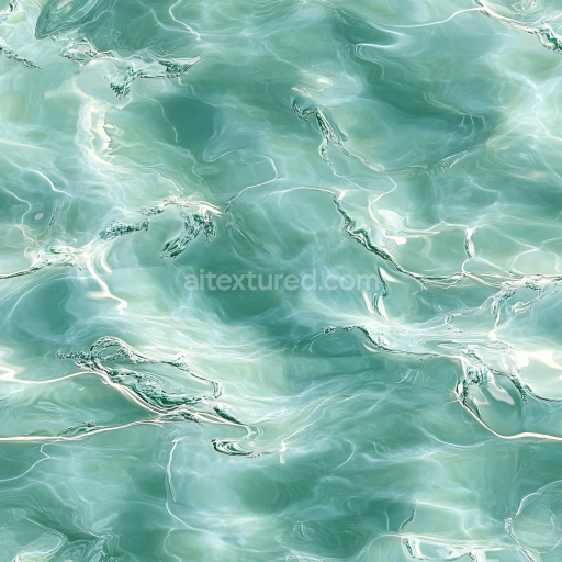Seamless 3D PBR Texture of Clear Turquoise Pool Water with Gentle Ripples and Light Refractions