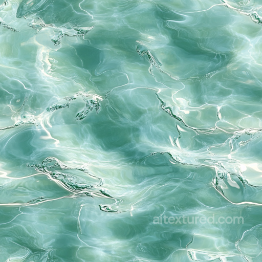 Clear Turquoise Pool Water Seamless Texture with Gentle Ripples and Light Refractions seamless Water PBR texture