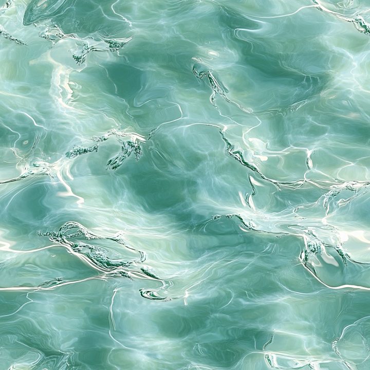 Clear Turquoise Pool Water with Gentle Ripples and Light Refractions seamless PBR texture preview