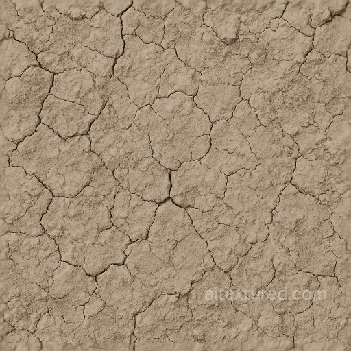 Of Compacted Soil With Dry Mud Cracks seamless Ground surface PBR texture