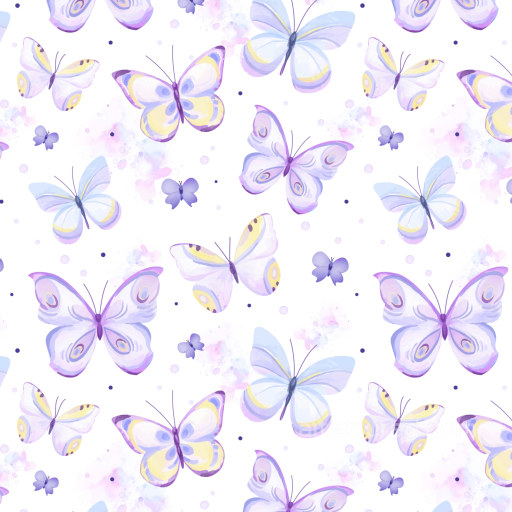 Watercolor Butterflies Texture with Soft Pastel Hues seamless Watercolor Butterflies PBR texture