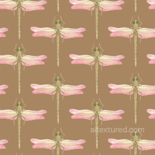 Dragonfly Pattern Texture with Soft Pastel Wings seamless Dragonfly PBR texture