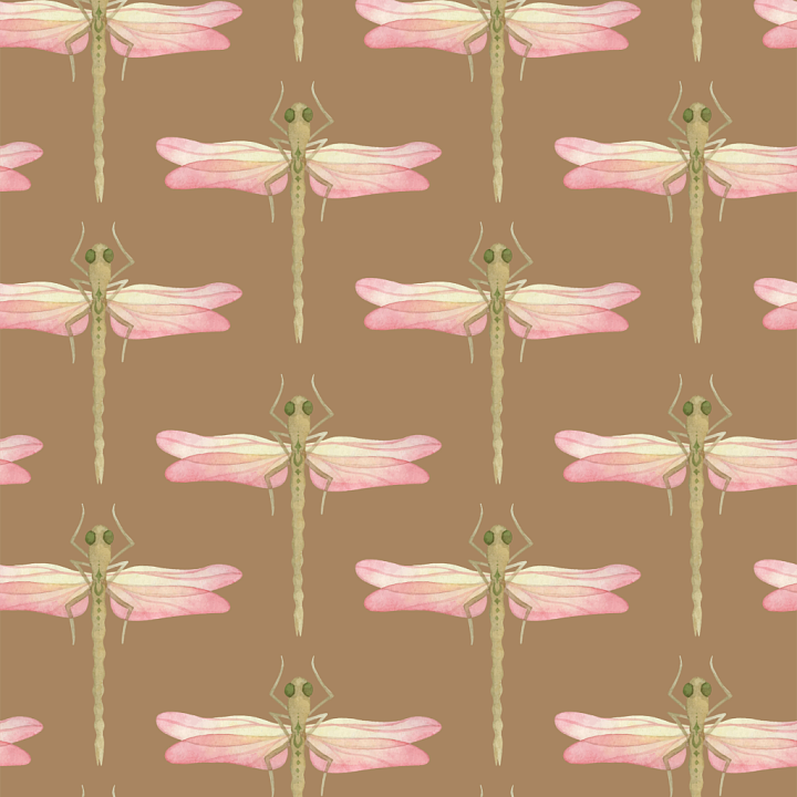 Dragonfly Pattern with Soft Pastel Wings seamless PBR texture preview