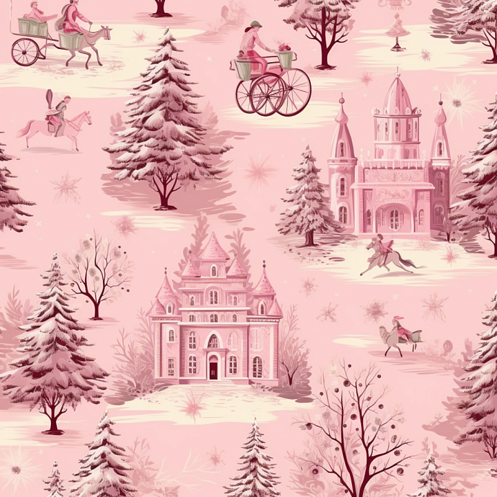 All Christmas Digital paper of Pink Vintage Christmas Digital Paper wit… seamless PBR texture preview