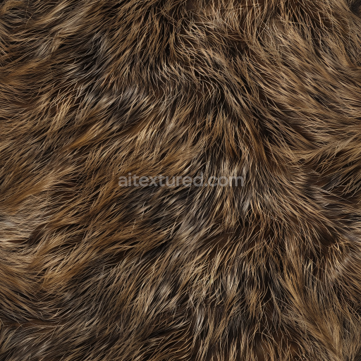Seamless 3D Brown Long Fur Leather PBR Texture with Realistic Hair Detail
