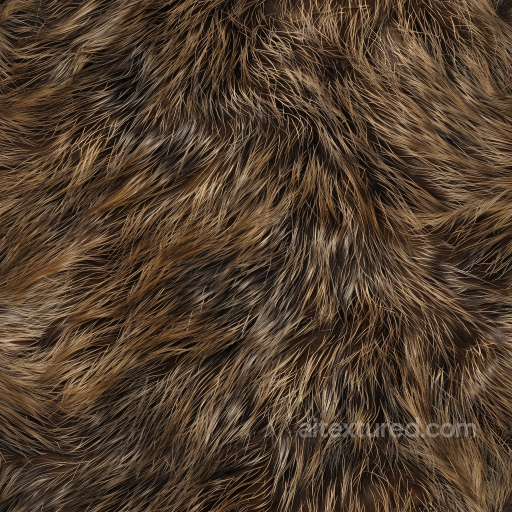 Brown Long Fur Leather PBR Texture with Realistic Hair Detail seamless Leather PBR texture