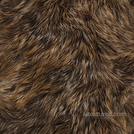 Brown Long Fur Leather PBR Texture with Realistic Hair Detail Leather texture preview