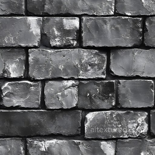 Cracked Dark Gray Brick Wall Seamless Texture with Weathered Surface seamless Brick PBR texture