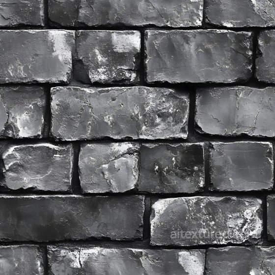 Cracked Dark Gray Brick Wall Seamless Texture with Weathered Surface Brick texture preview