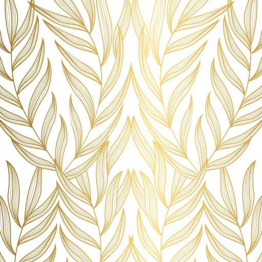Preview — Seamless White Fabric 3D PBR Texture with Elegant Gold Leaf Pattern