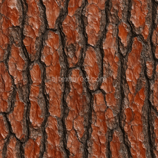 Shiny Pine Bark Texture Seamless 1024X1024