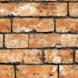 seamless Seamless 3D Cracked Brick Wall PBR Texture with Weathered Red-Orange Bricks texture 8k free download PBR