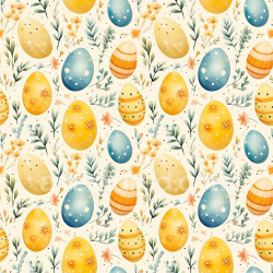 seamless Seamless 3D PBR texture with colorful watercolor Easter eggs and floral accents texture 8k free download PBR