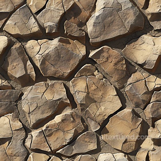 Cracked Desert Stone Ground Seamless Texture with Earthy Tones Stone texture preview
