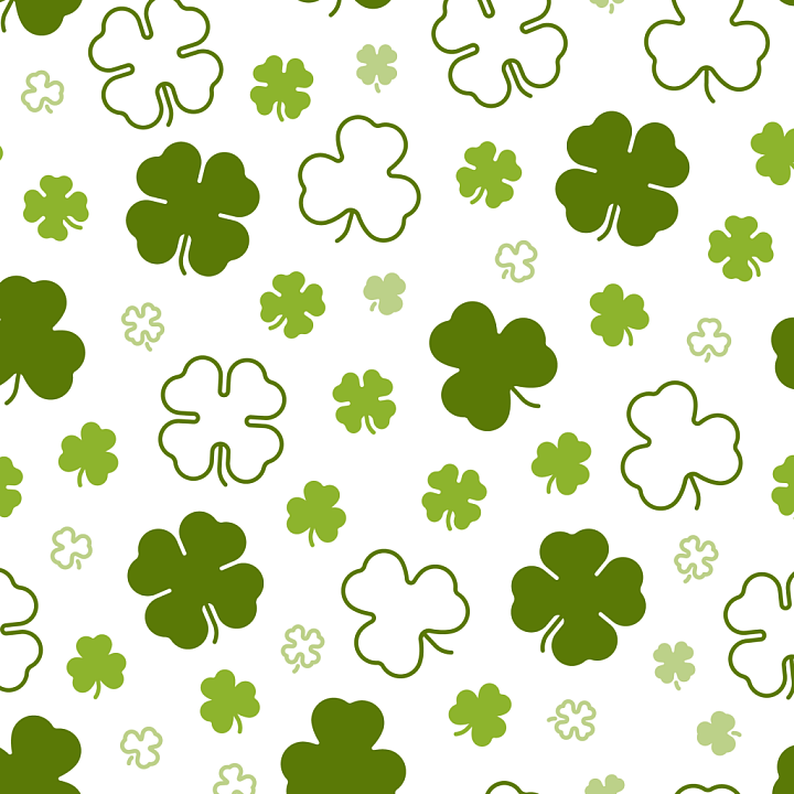 Shamrock Pattern Digital Paper in Green seamless PBR texture preview