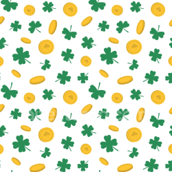 seamless Seamless 3D PBR Texture of Shamrocks and Gold Coins Pattern texture 8k free download PBR