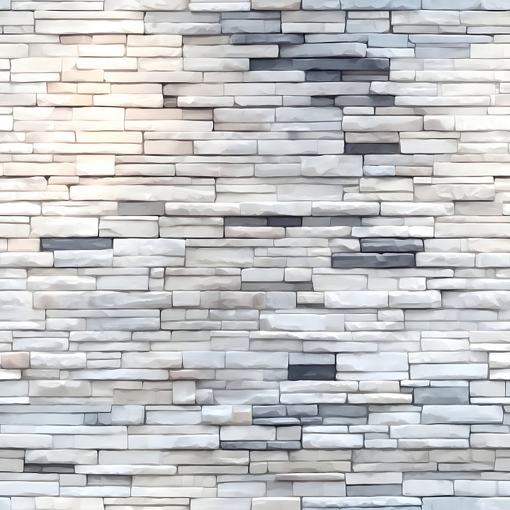 Cracked White Brick Wall with Subtle Damage and Color Variations seamless PBR texture preview
