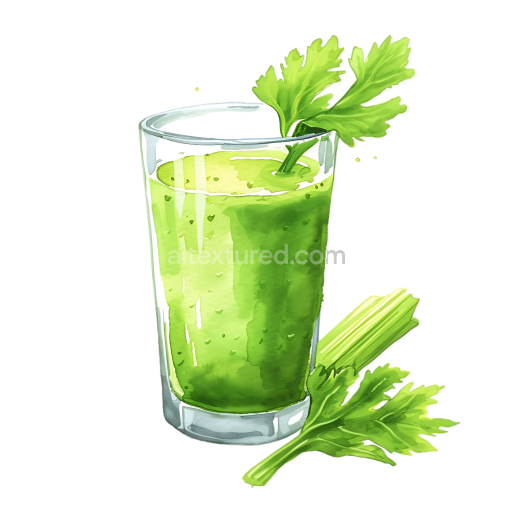 Celery Juice Morning Drink Illustration with Fresh Celery Stalks
