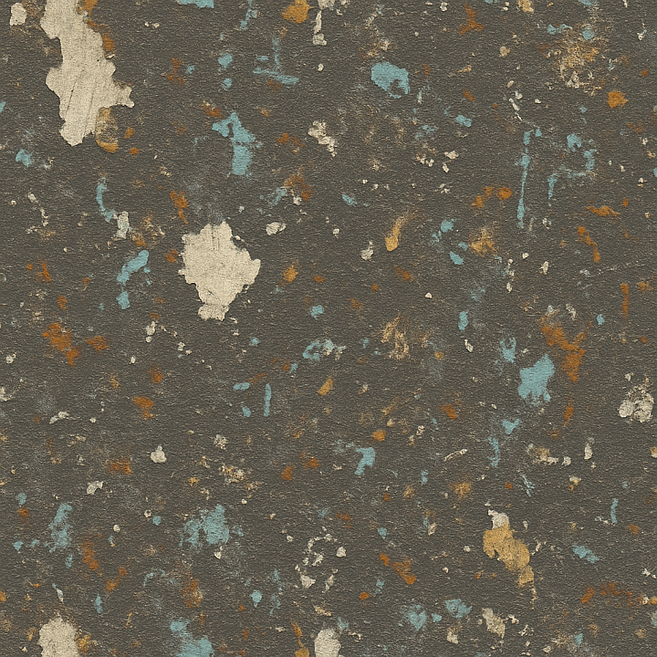 Rubberized Surface With Peeling Vinyl And Paint Splatter Effects seamless PBR texture preview
