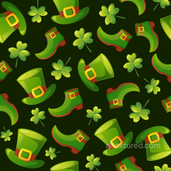 Digital Paper Texture With St Patrick Green Hats, Shoes, And Clovers St patrick digital paper bundle texture preview