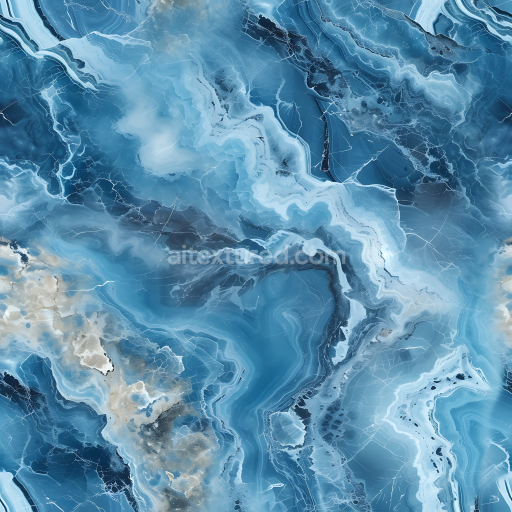 Seamless 3D Blue de Savoie Marble PBR Texture with Polished Veined Blue-Stone Patterns