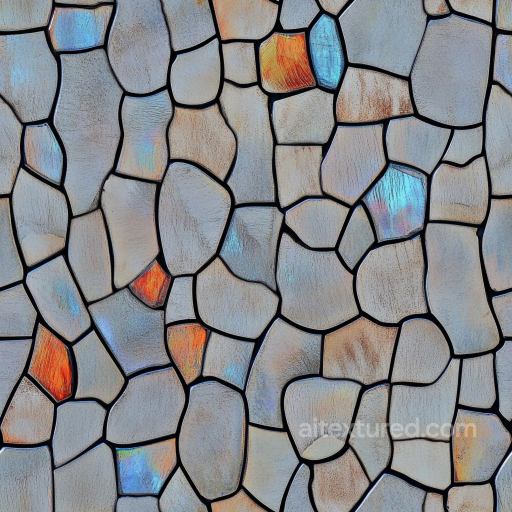 Irregular Iridescent Ceramic Mosaic Seamless Texture with Glossy Finish seamless Mosaic PBR texture