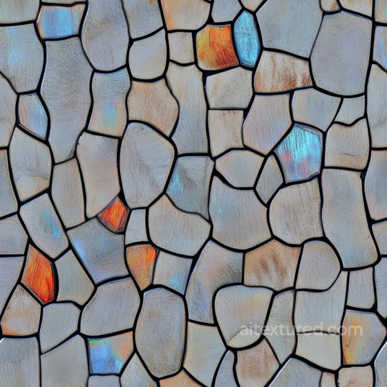 Irregular Iridescent Ceramic Mosaic Seamless Texture with Glossy Finish Mosaic texture preview