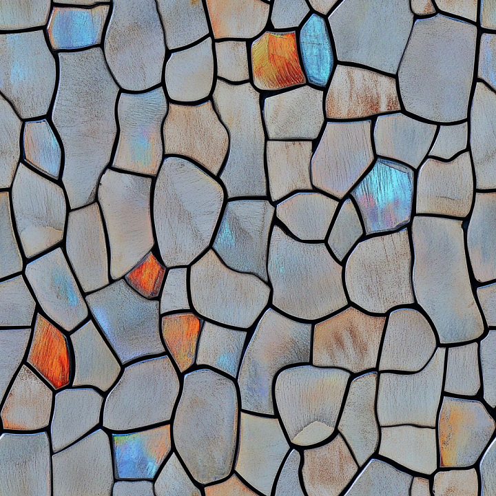 Irregular Iridescent Ceramic Mosaic with Glossy Finish seamless PBR texture preview