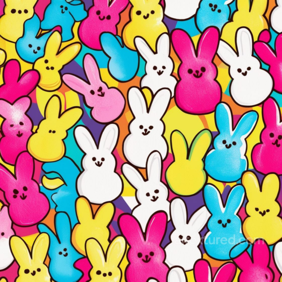 All Christmas Digital paper Texture of Colorful Marshmallow Bunny Pattern Digital Paper All Christmas Digital paper texture preview