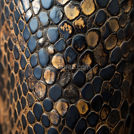 Seamless 3D Reptile Skin PBR Texture with Detailed Natural Scales and Glossy Highlights